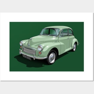Morris Minor in sage green Posters and Art